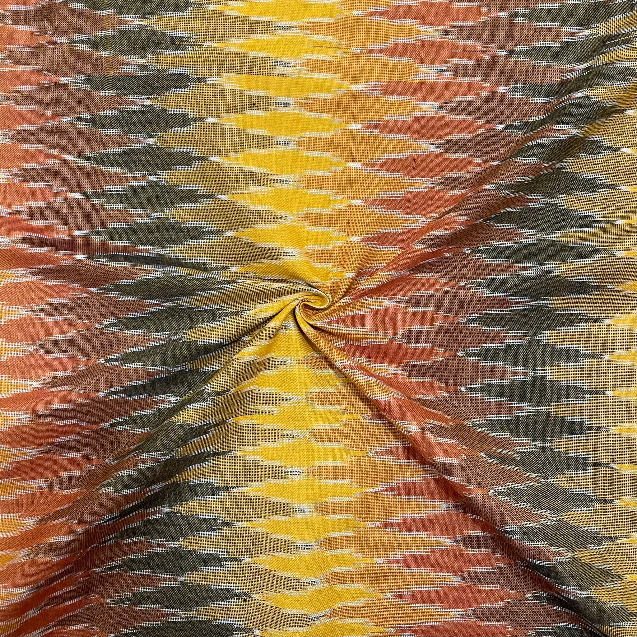 Computer Design Pochampally ikkat Cotton Fabric