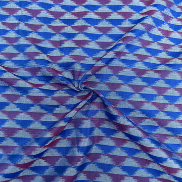 Multi Color Raw Silk Ikkat cotton Fabric