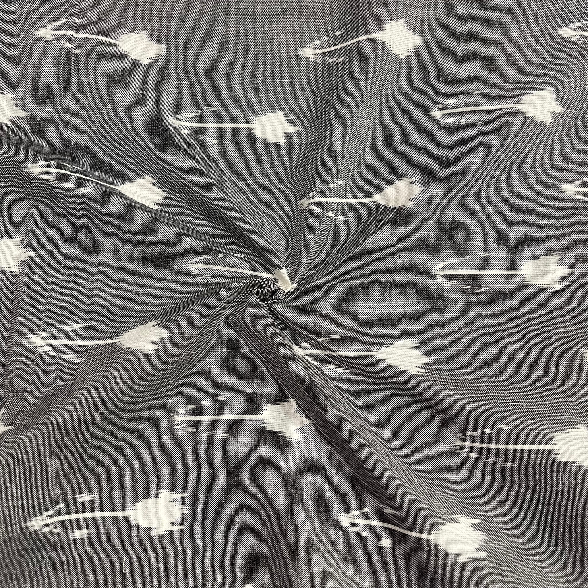 Grey Ikkat Cotton Fabric
