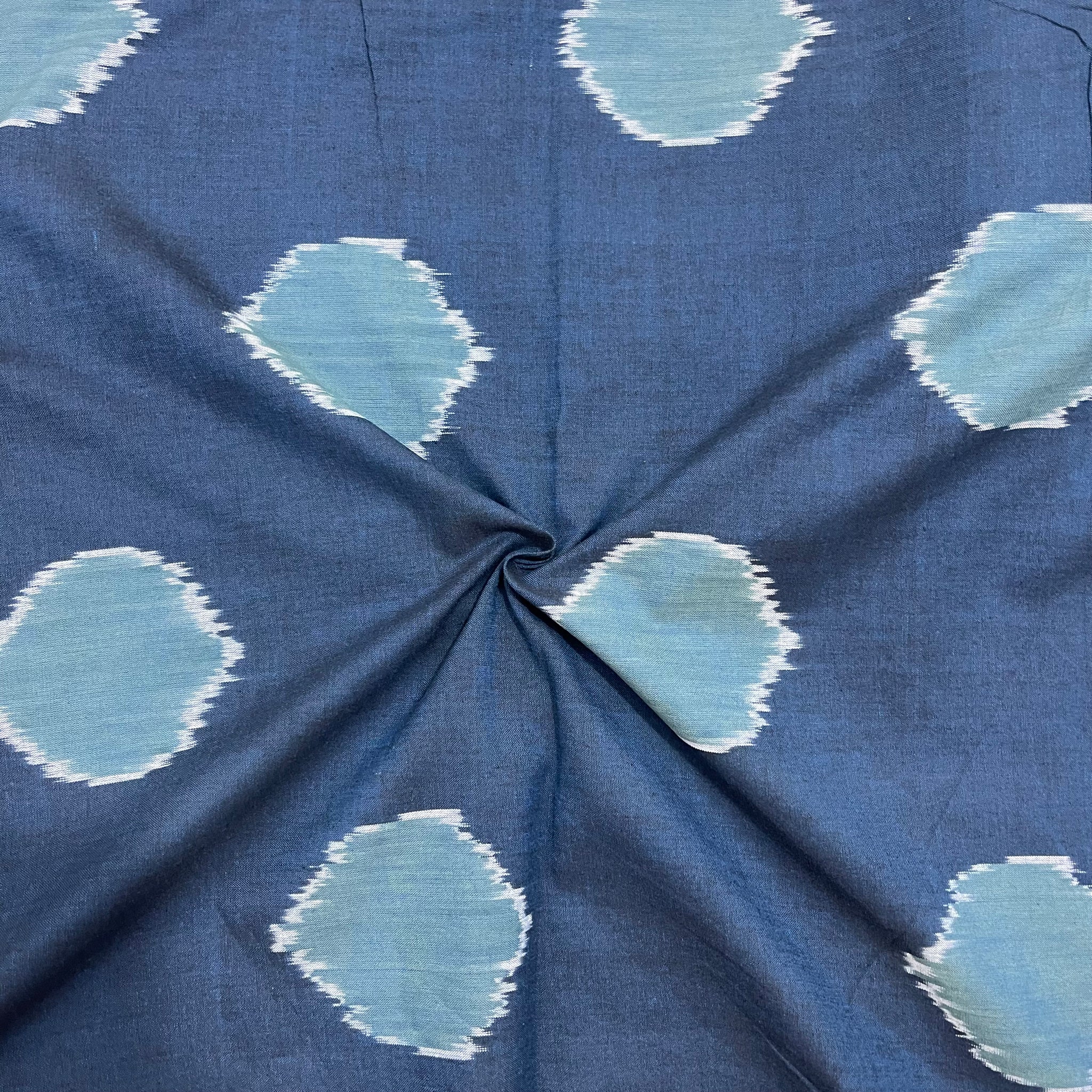 Polka Dots Pochampally ikkat Cotton Fabric
