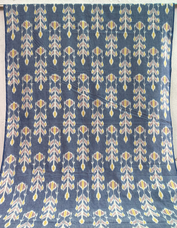 PASTEL BLUE UZBEK IKKAT COTTON FABRIC