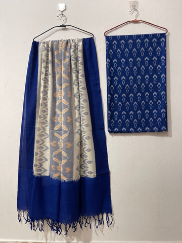 Handloom Ikkat 2 Piece Salwar Set – Mercerised Cotton Kurta with Handloom Cotton Dupatta