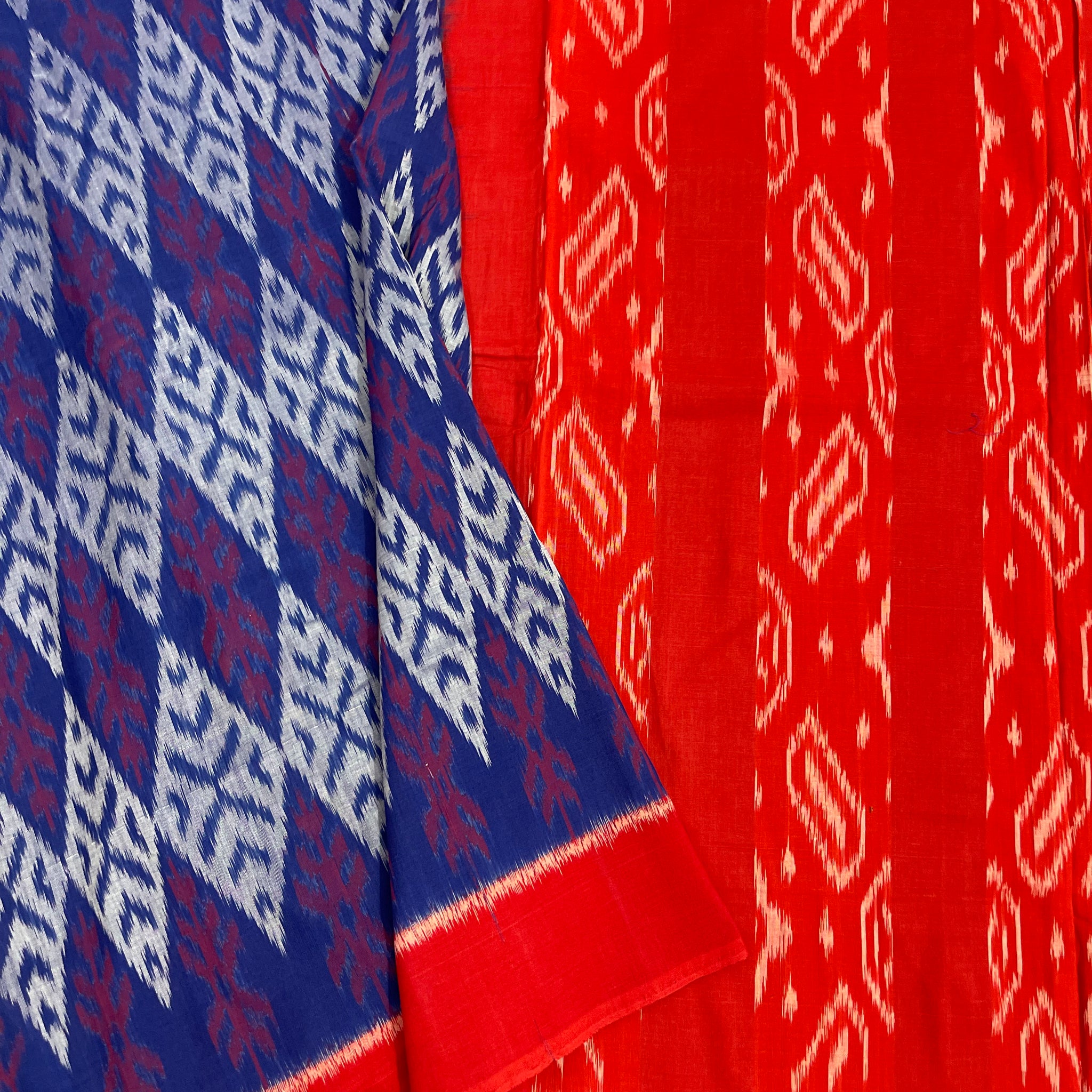 Combodian Ikkat Cotton Sari