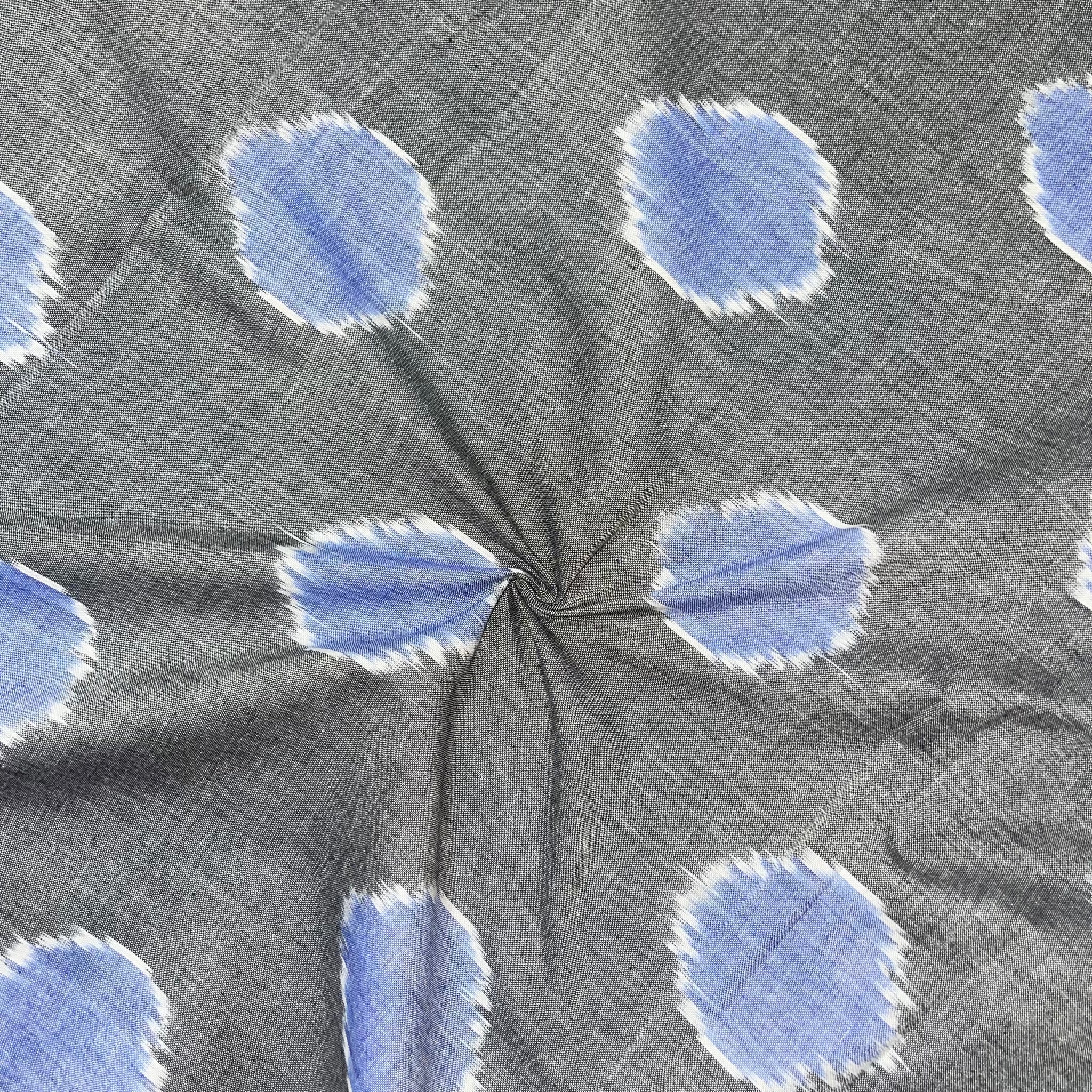 Polka Dots Pochampally ikkat Cotton Fabric