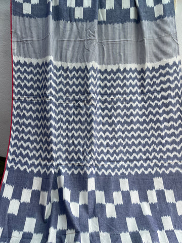 CENTRAL ASIAN IKKAT FABRIC IN PASTEL BLUE IKCA970