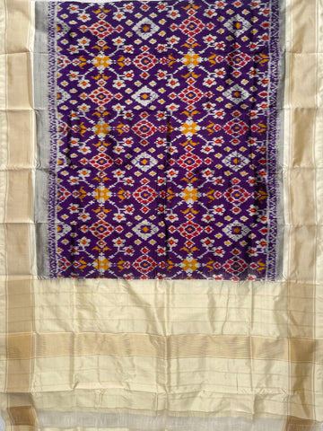 Black & Red colour Pochampalli Ikkat Handloom silk duppata