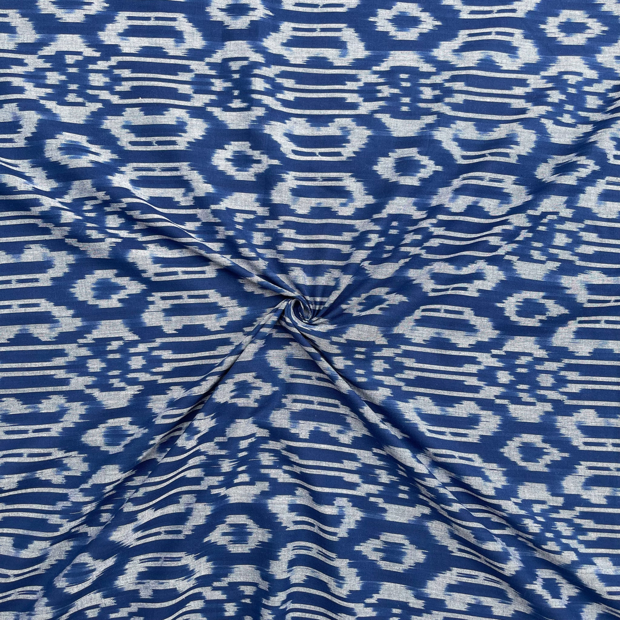 Blue Color Pochmapally Ikkat Cotton Fabric