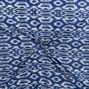 Blue Color Pochmapally Ikkat Cotton Fabric