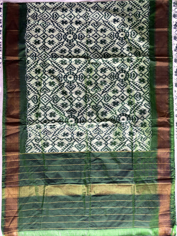 Green Ikkat Silk Duppata