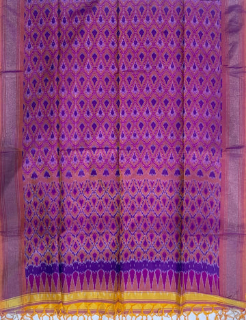 Purple Colour Pochampally Ikkat Silk Cotton Duppata