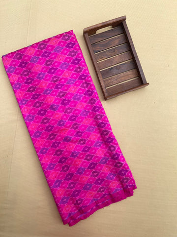 Pink Ikkat Raw silk Fabric