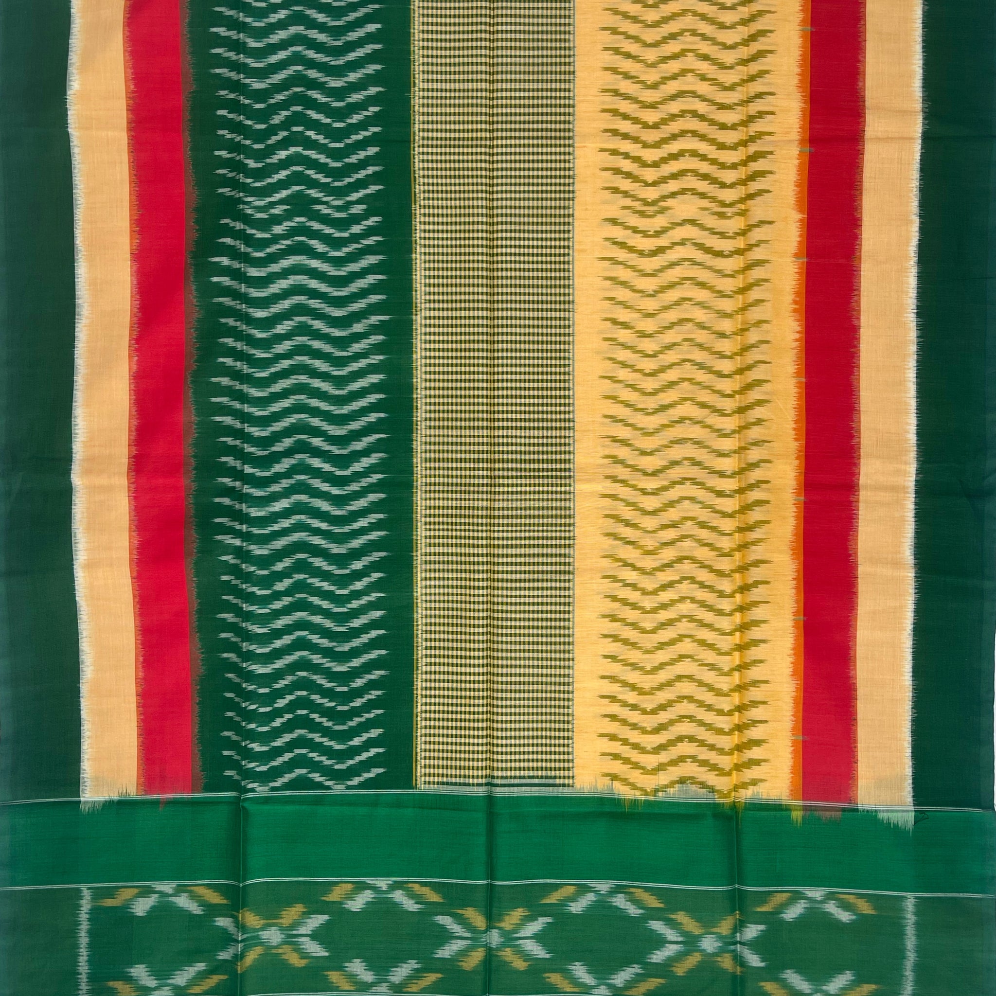 Pochampally Ikkat Cotton Duppata Multi Colour