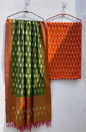 Premium Handloom Ikkat Kurta Dupatta Set – 2.5 Mtrs Mercerised Cotton Kurta & Cotton Dupatta