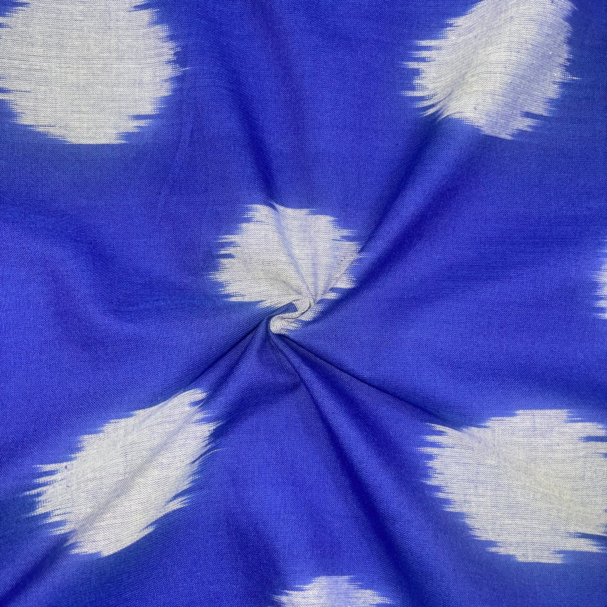 Blue Color Pochampally ikkat Cotton Fabric