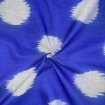 Blue Color Pochampally ikkat Cotton Fabric