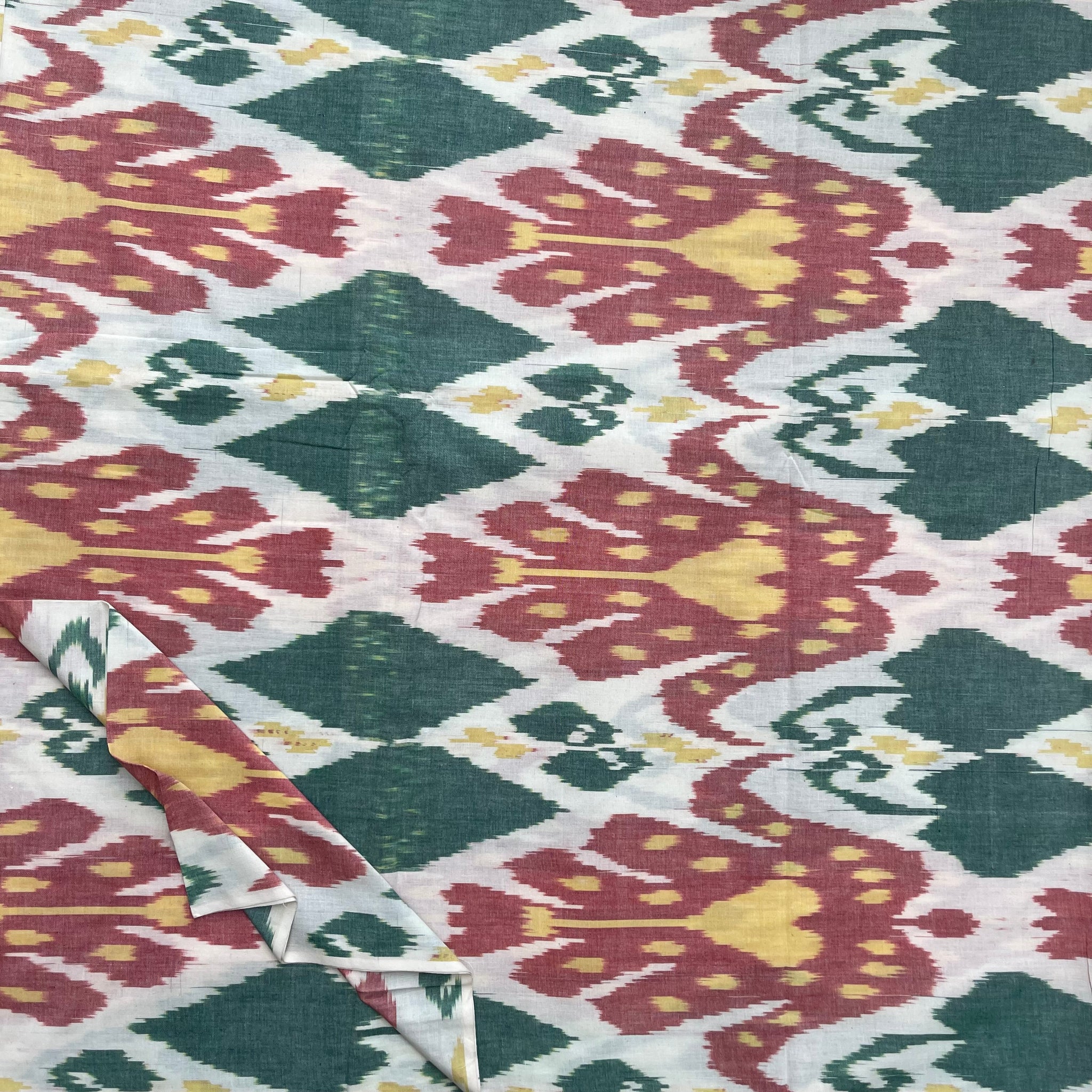 Off white central Asian Ikkat Fabric