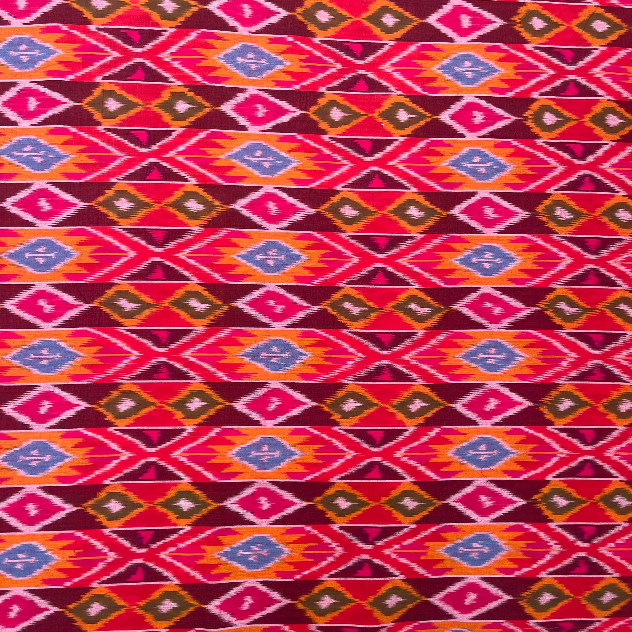Central Asian-Inspired Ikkat Cotton Fabric