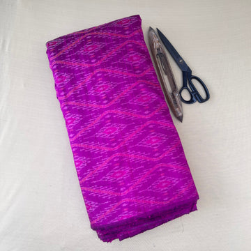 Mazada ikkat purple Raw silk Fabric