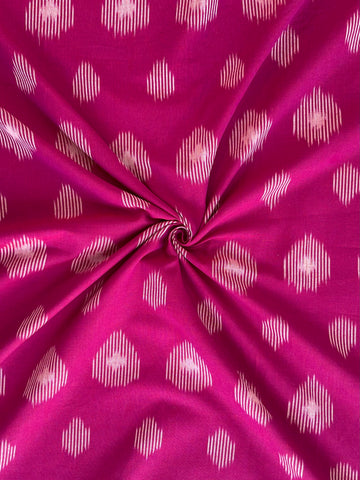 Magenta Rudrasha Ikkat Cotton Handloom Fabric