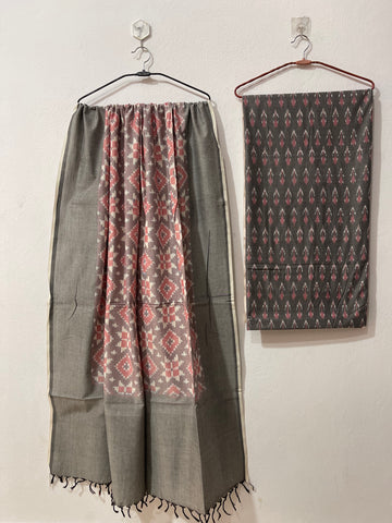 Premium Ikkat Handloom Suit Material – Mercerised Cotton