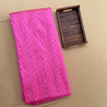 Pink Ikkat Raw silk Fabric