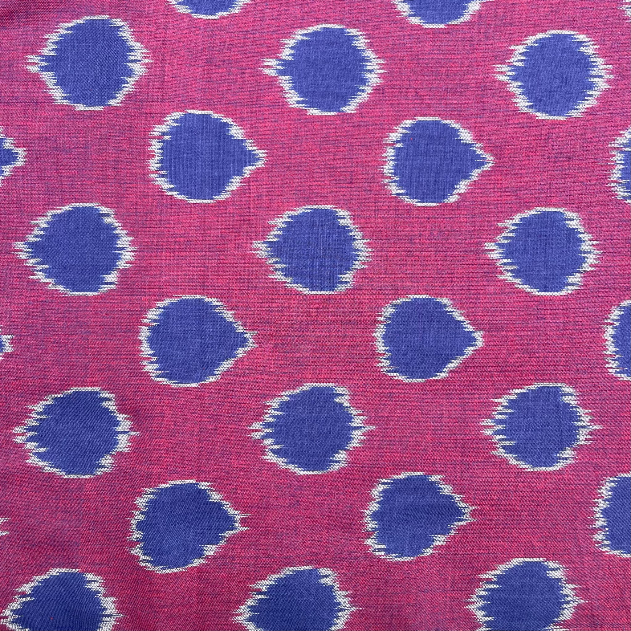 Polka dots ikkat cotton Fabric