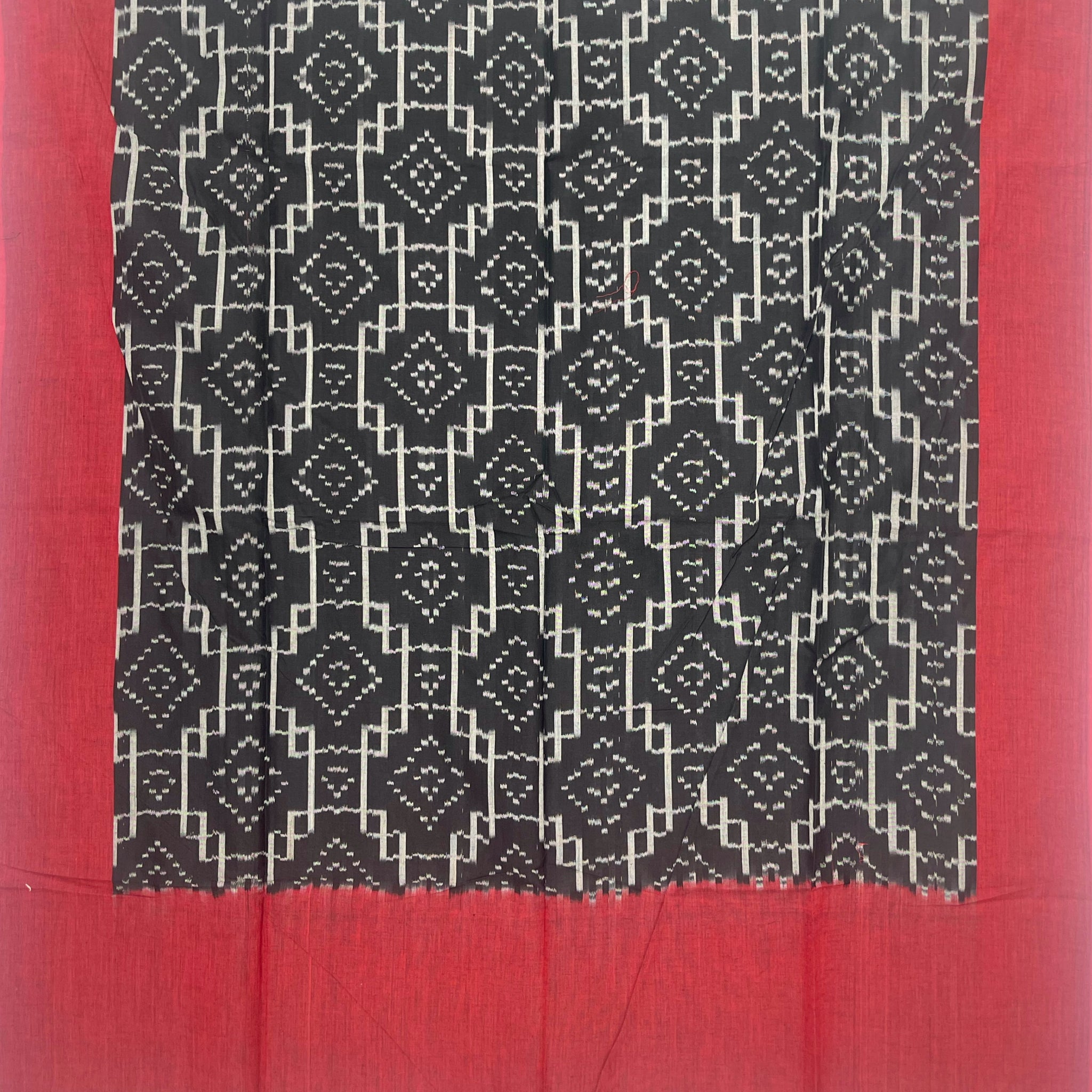 Pochampally Ikkat Cotton Duppata In Gray & Pestal Pink Colour