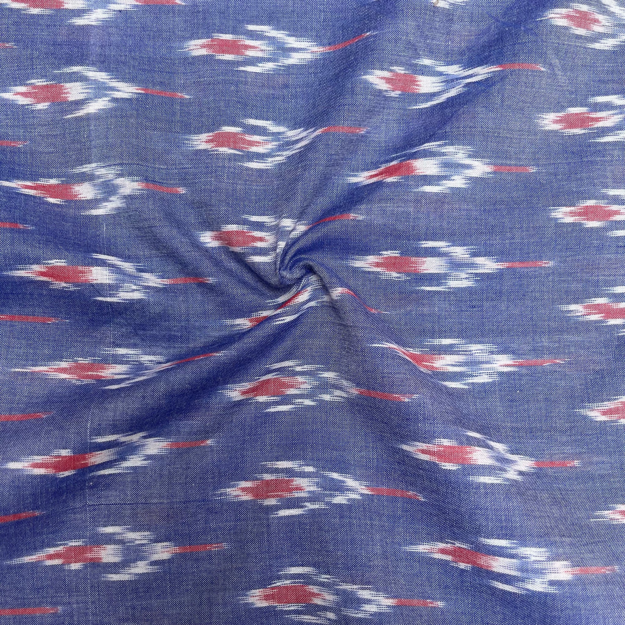 Mersiced  Pastel blue ikkat Cotton Fabric