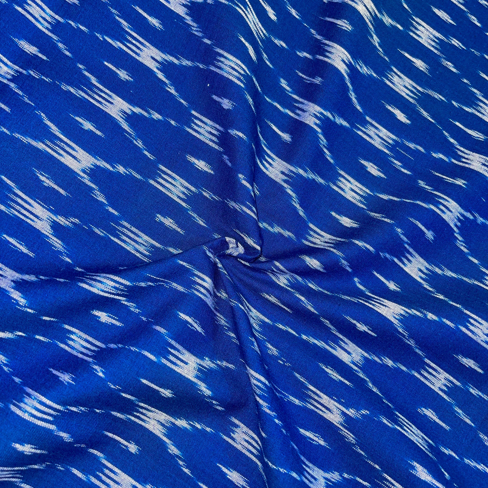 Blue Color Pochampally ikkat Cotton Fabric