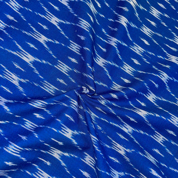 Blue Color Pochampally ikkat Cotton Fabric