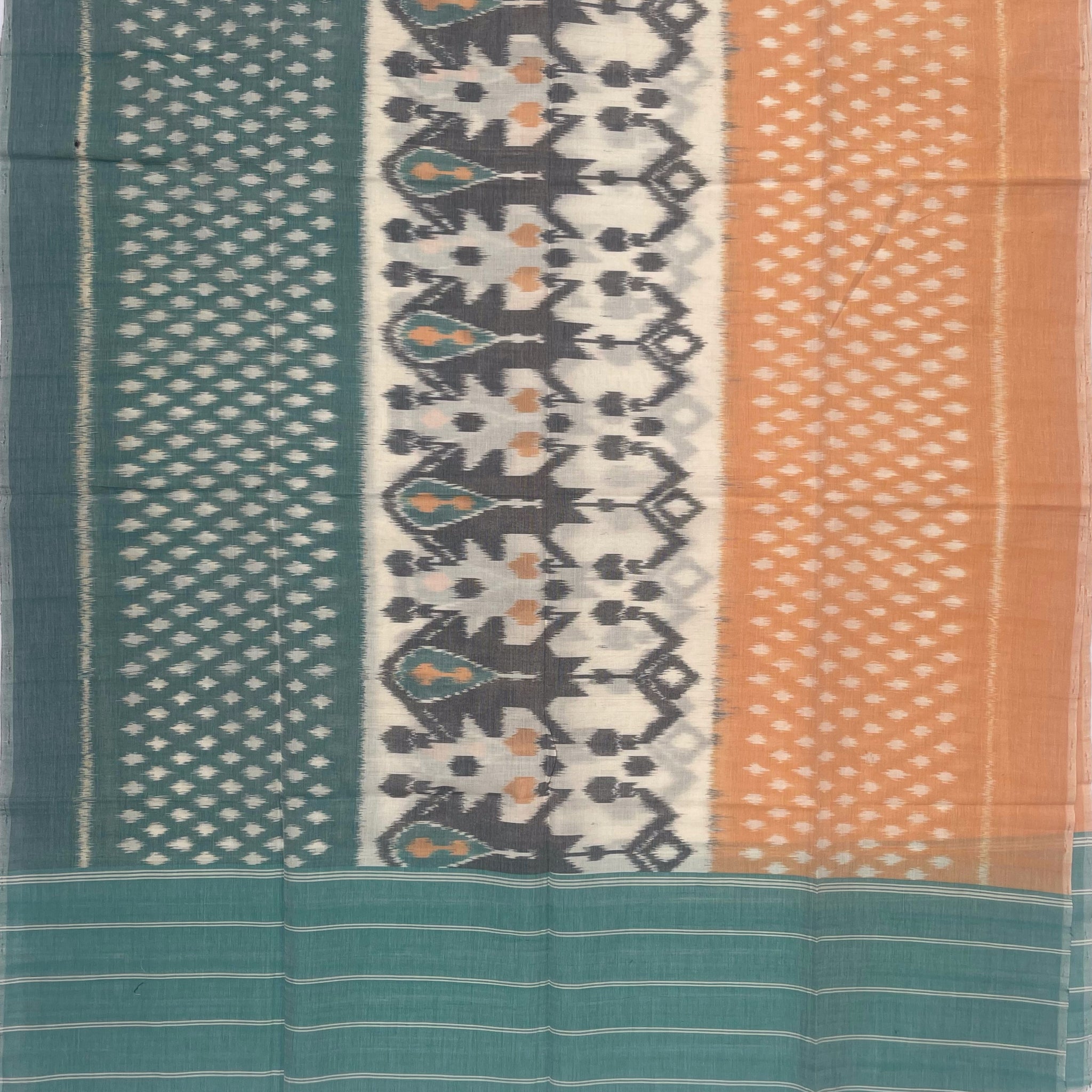 Pochampally Ikkat Cotton Duppata In Multi Colour