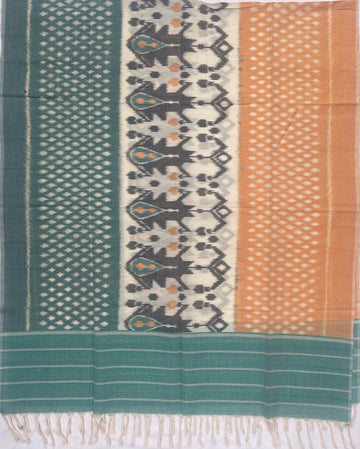 Pochampally Ikkat Cotton Duppata In Multi Colour