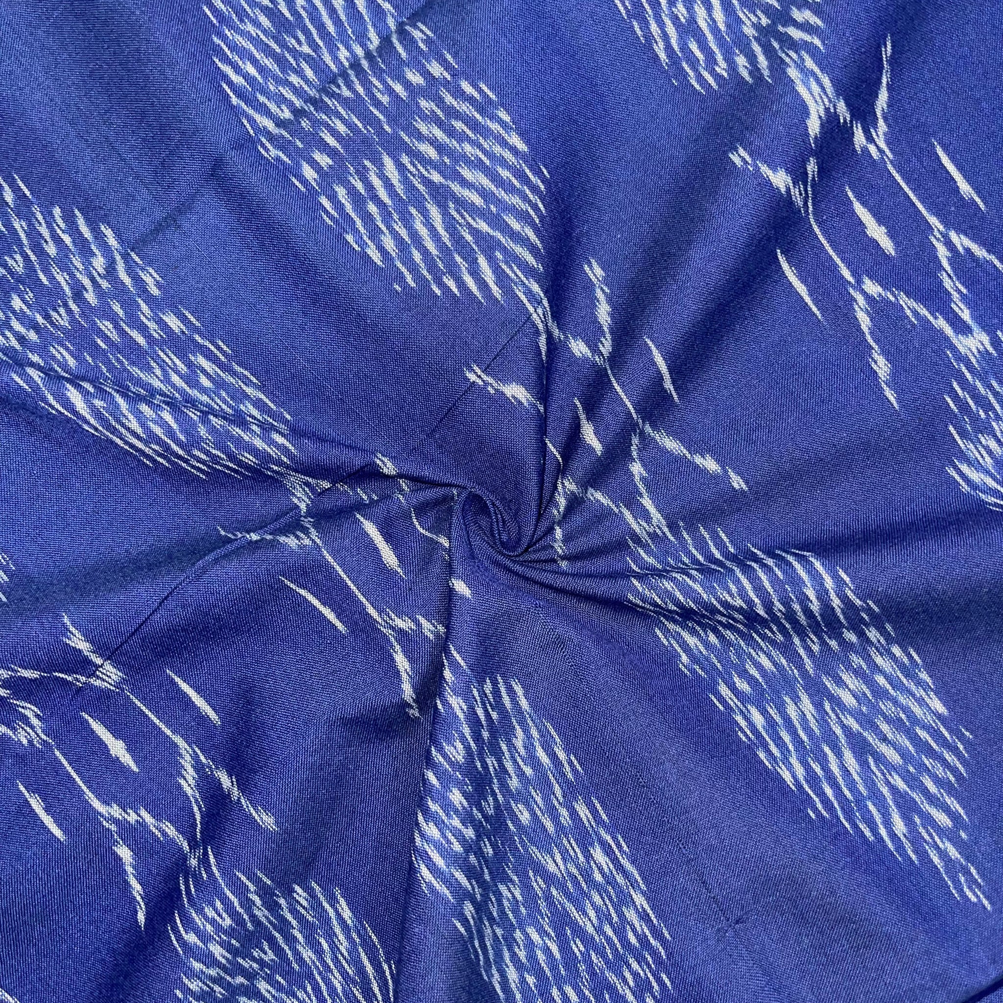 Blue Color Pochampally ikkat Cotton Fabric