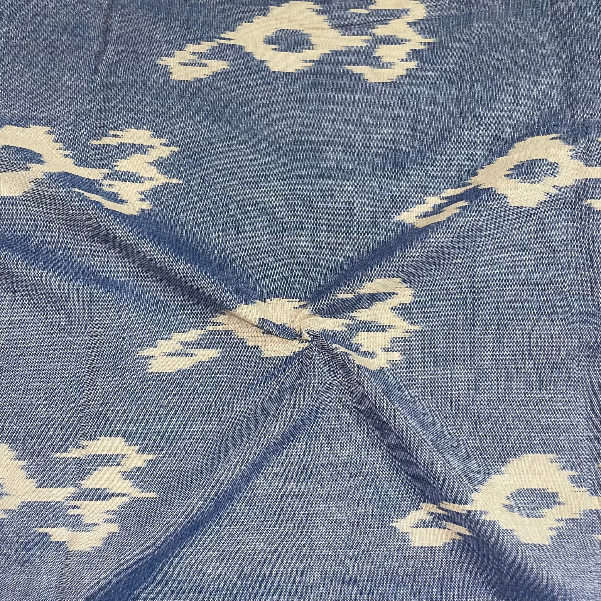 Pestal Blue Color Pochampally ikkat Cotton Fabric