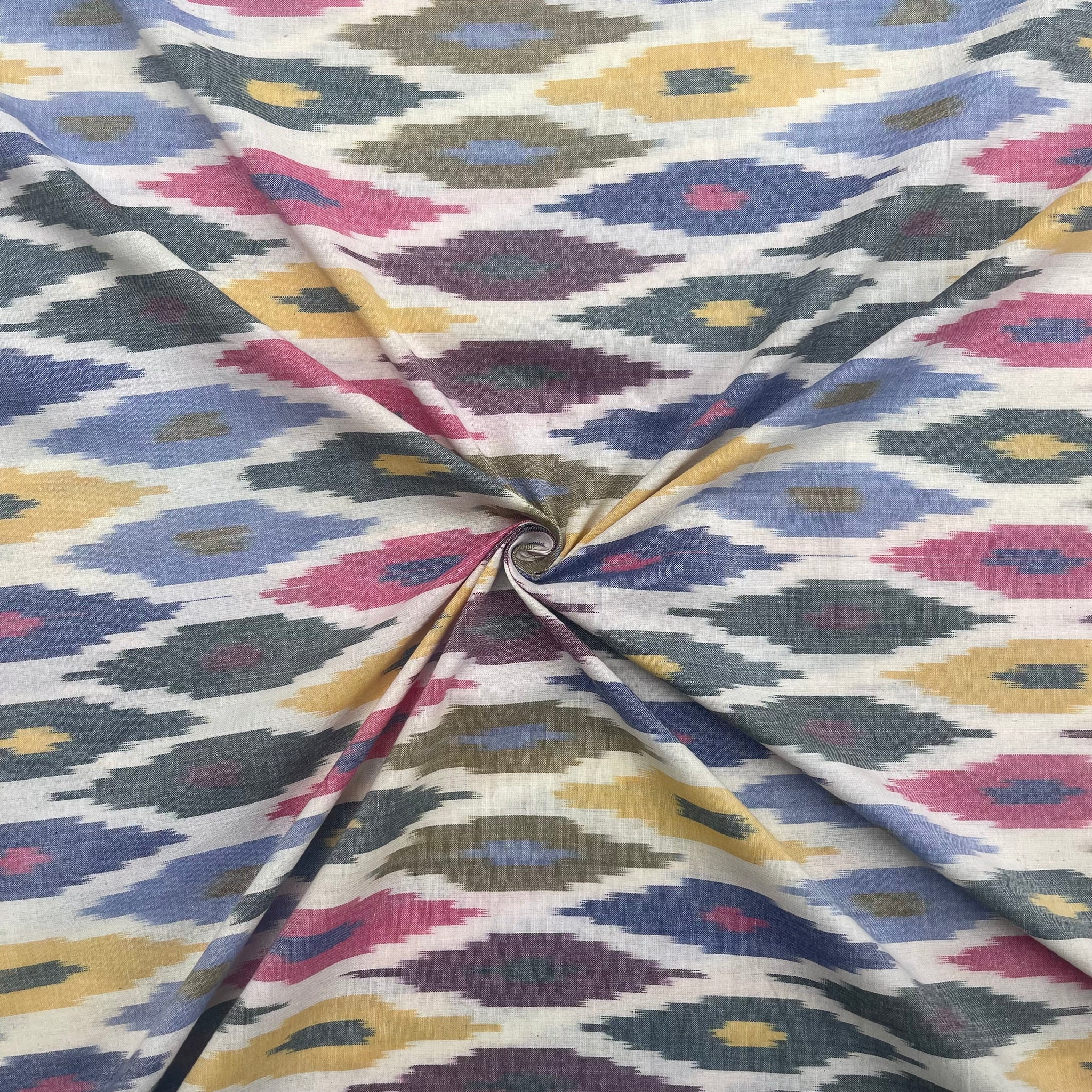 Multi Color Pochmapally Ikkat Cotton Fabric
