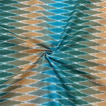 Computer Design Pochampally ikkat Cotton Fabric