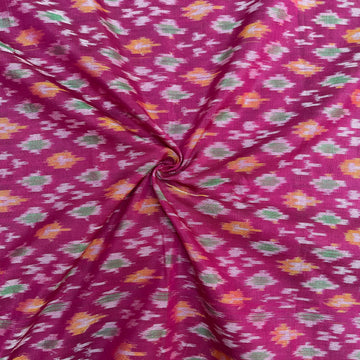 Raw Silk Ikkat cotton Fabric
