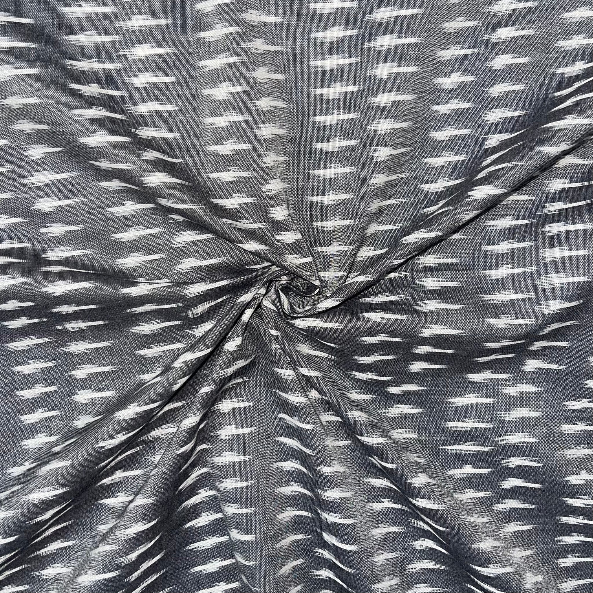 Grey Mersiced Ikkat Cotton Fabric