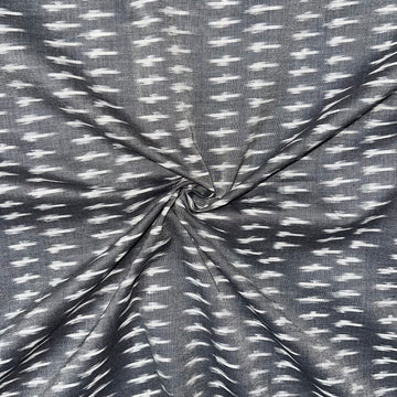 Grey Mersiced Ikkat Cotton Fabric