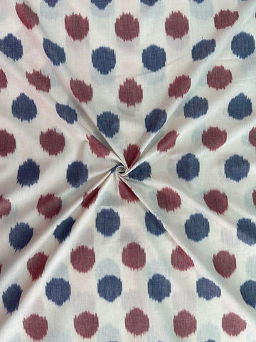 Polka Dots Multi Color Ikkat Cotton Fabric      IKCO022
