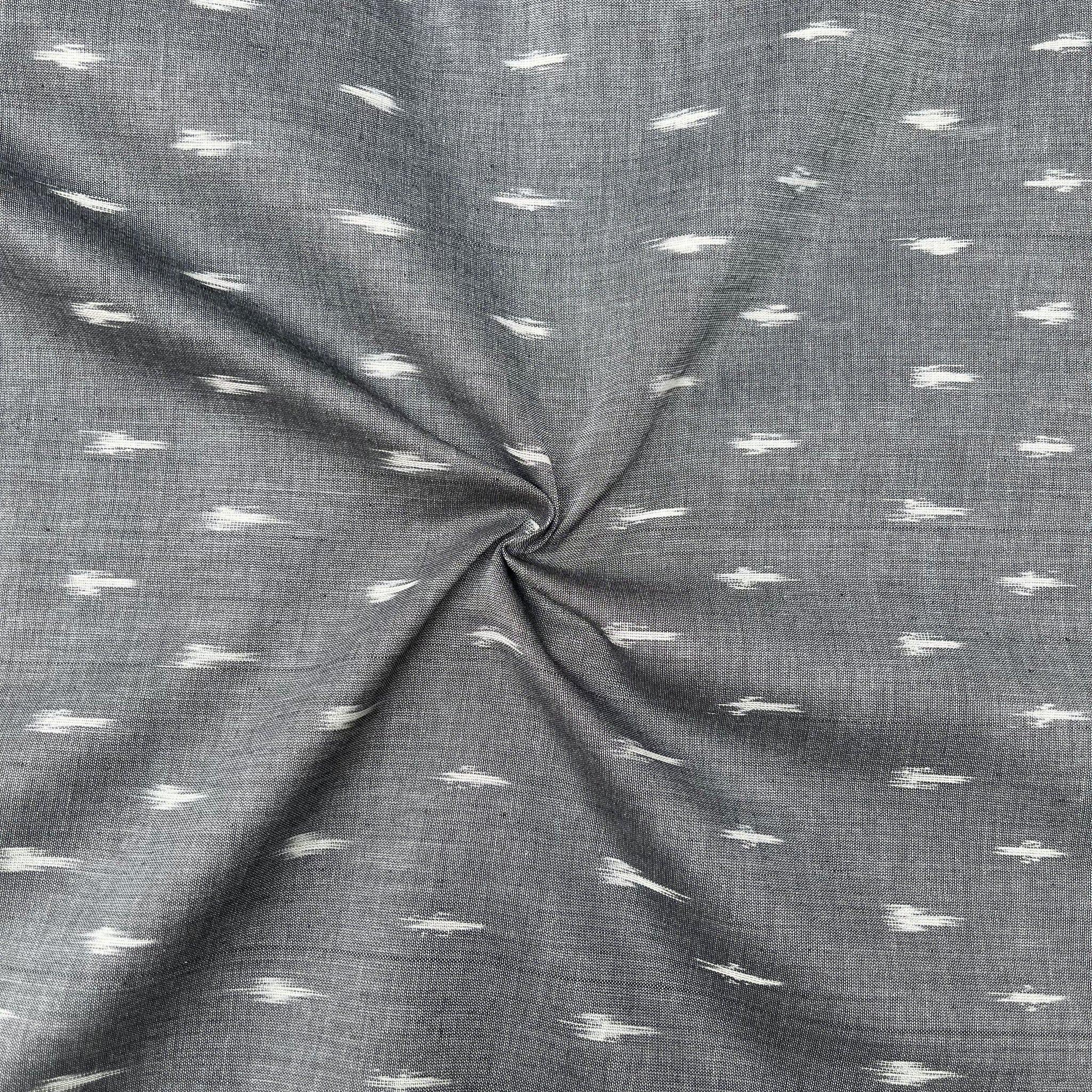 Mersiced  Gray Colour Ikkat Cotton Fabric