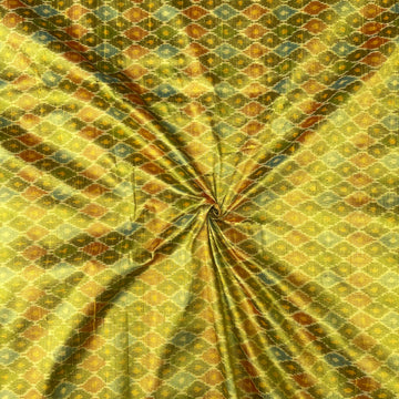 Multi Colour Ikkat Raw silk Fabric