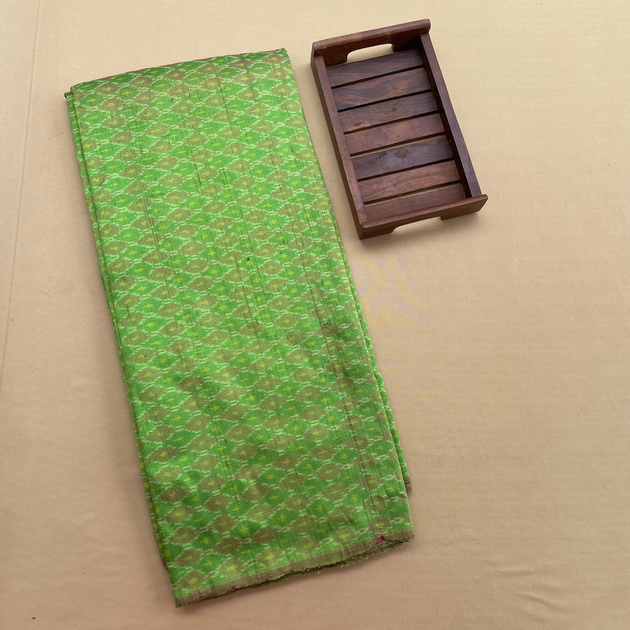 Green Raw silk  Fabric