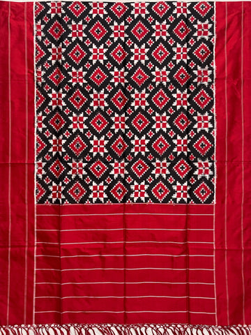 Black colour Pochampalli Ikkat Handloom silk duppata