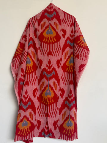 Special Uzbek Ikat Fabric – Premium Handmade Cotton Handloom | 2.5 meters Tamoto Red & Blue
