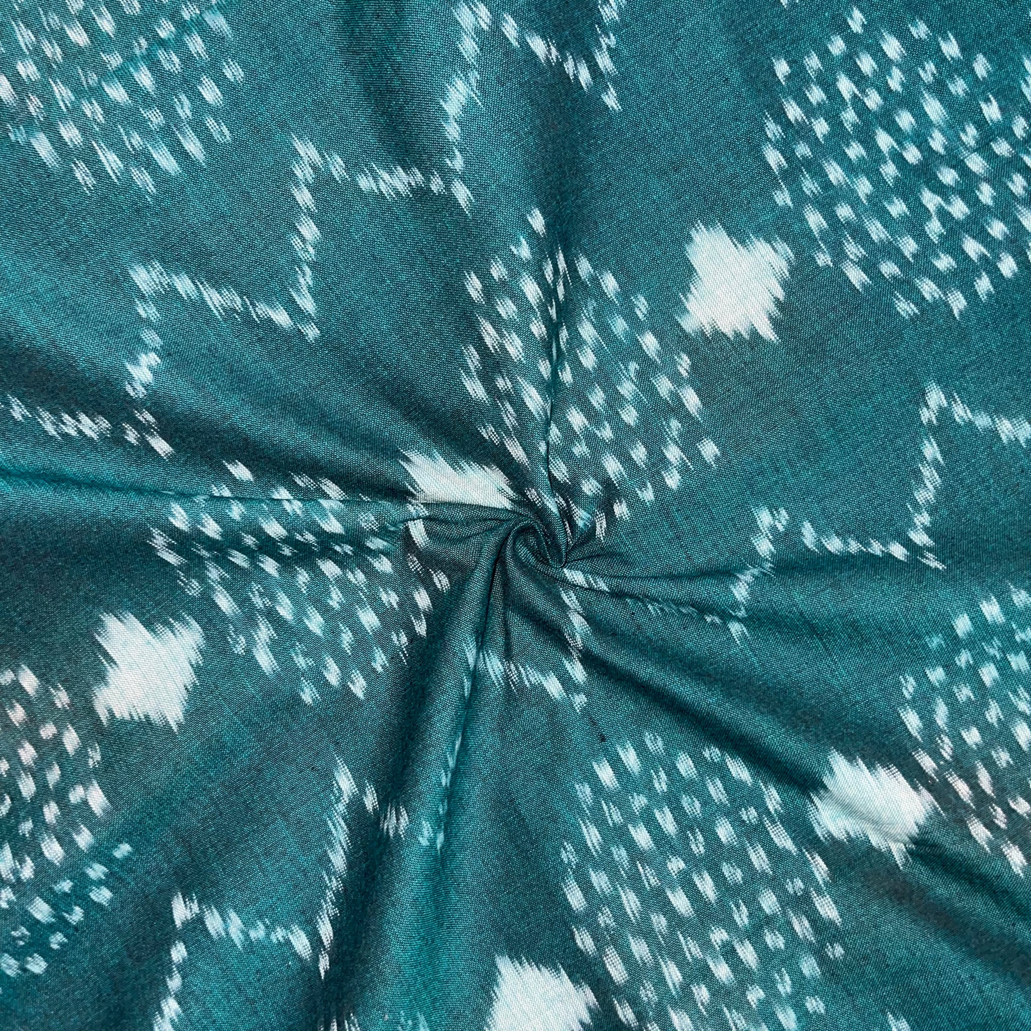 Green ikkat Cotton Fabric