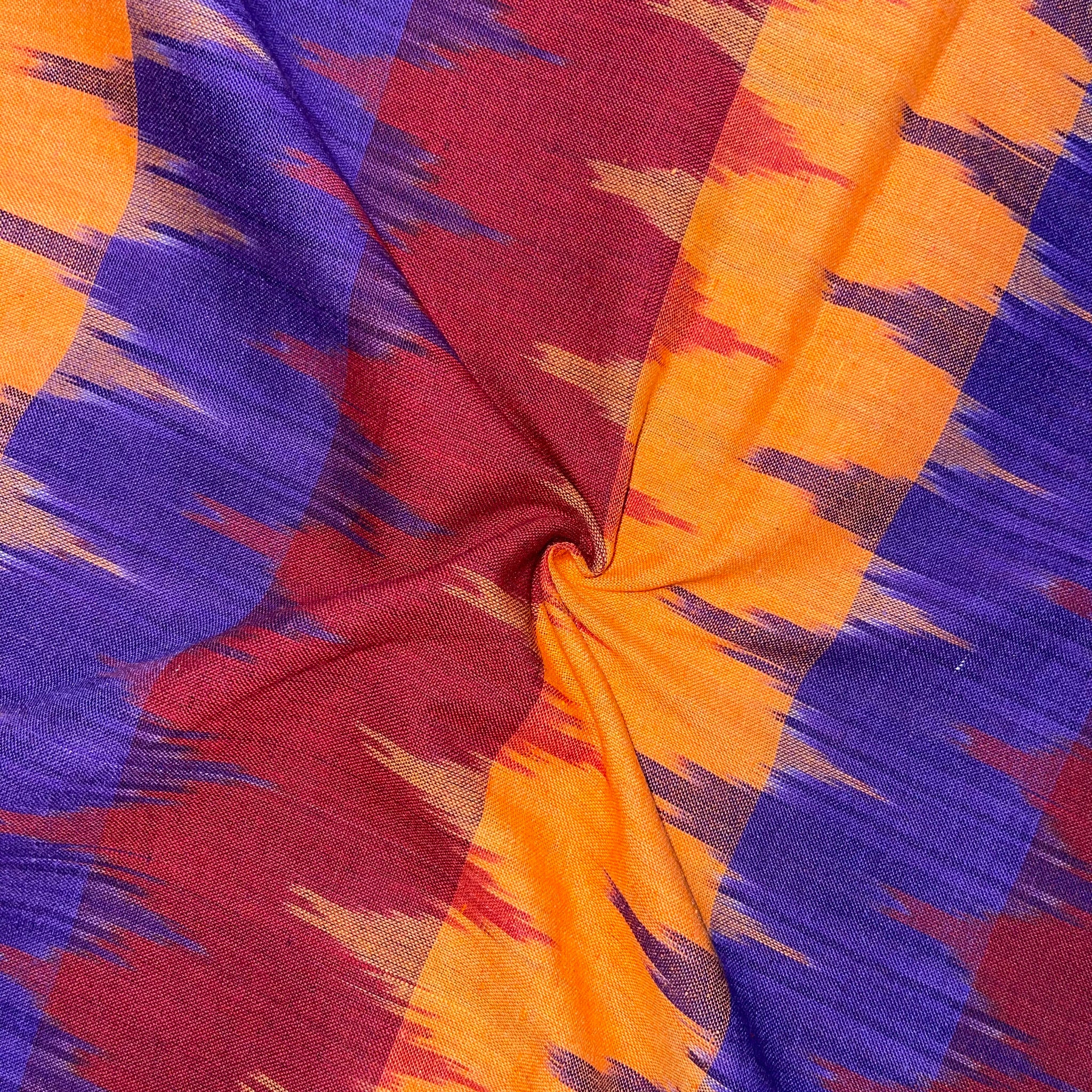 Multi Color Pochampally ikkat Cotton Fabric