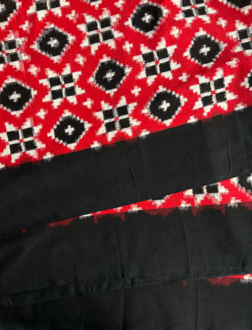 Authentic Ikkat Red & Black Telia Fabric