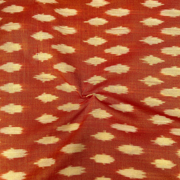 Mersiced Shining Orange Colour Ikkat Cotton Fabric