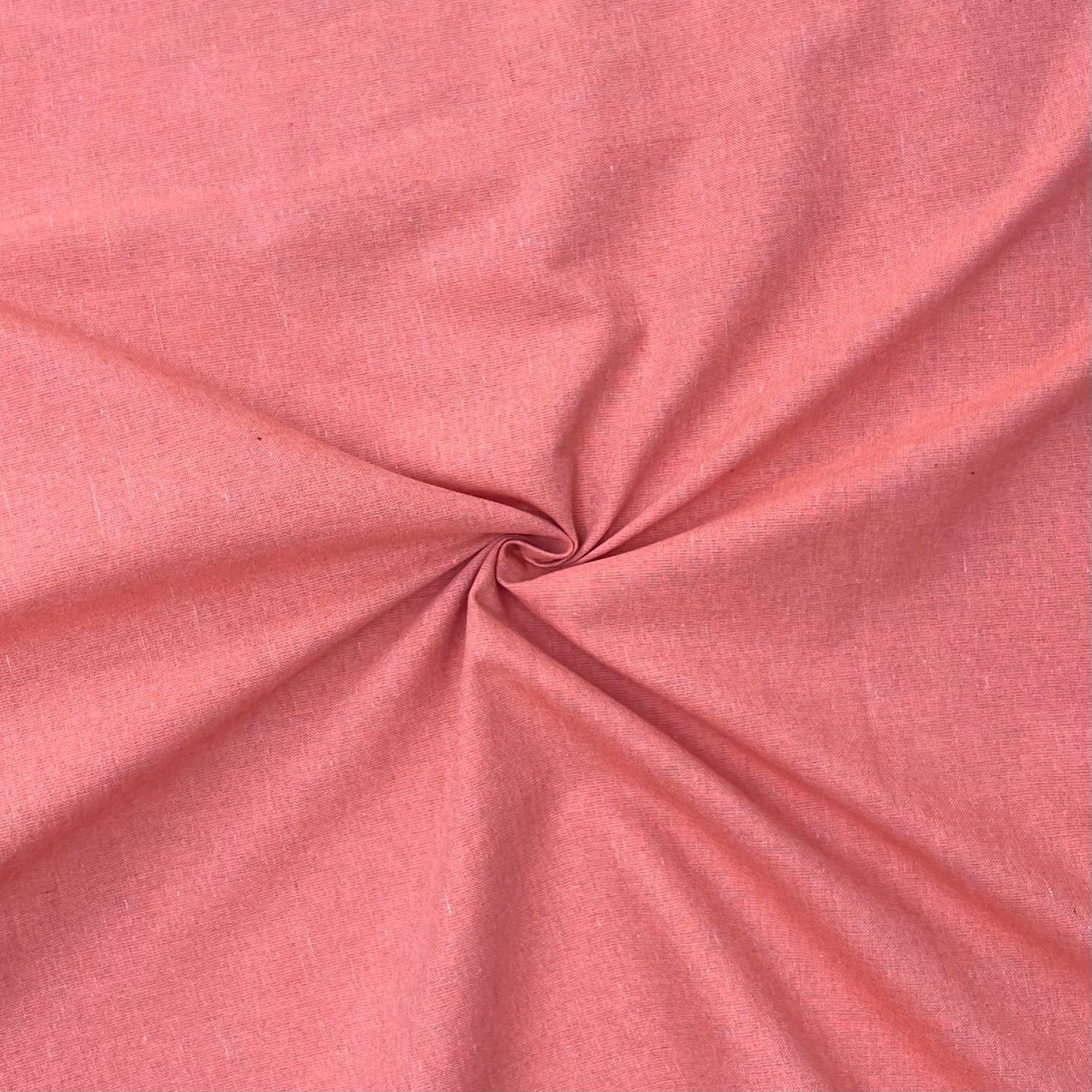 Orange Colour Cotton Ikkat Fabric